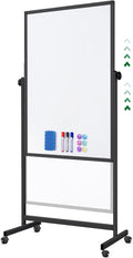 Rolling Whiteboard on Wheels, 32x48 Inches Double-Sided Magnetic Dry Erase Board by Commitedtocreatingpersonalizedproducts