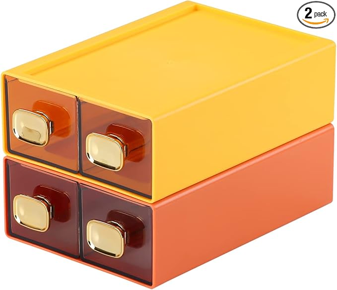 Spacious Desk Drawers, Stackable Desktop Organizer, Plastic Storage Box by OSteedWares