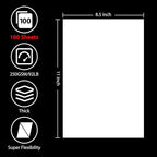 OcePor 100 Sheets White Cardstock 8.5” x 11”, 92lb/250gsm Card Stock, Thick - Image 2