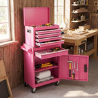 dreamade 5-drawer tool chest combo, rolling tool cabinet, view 9