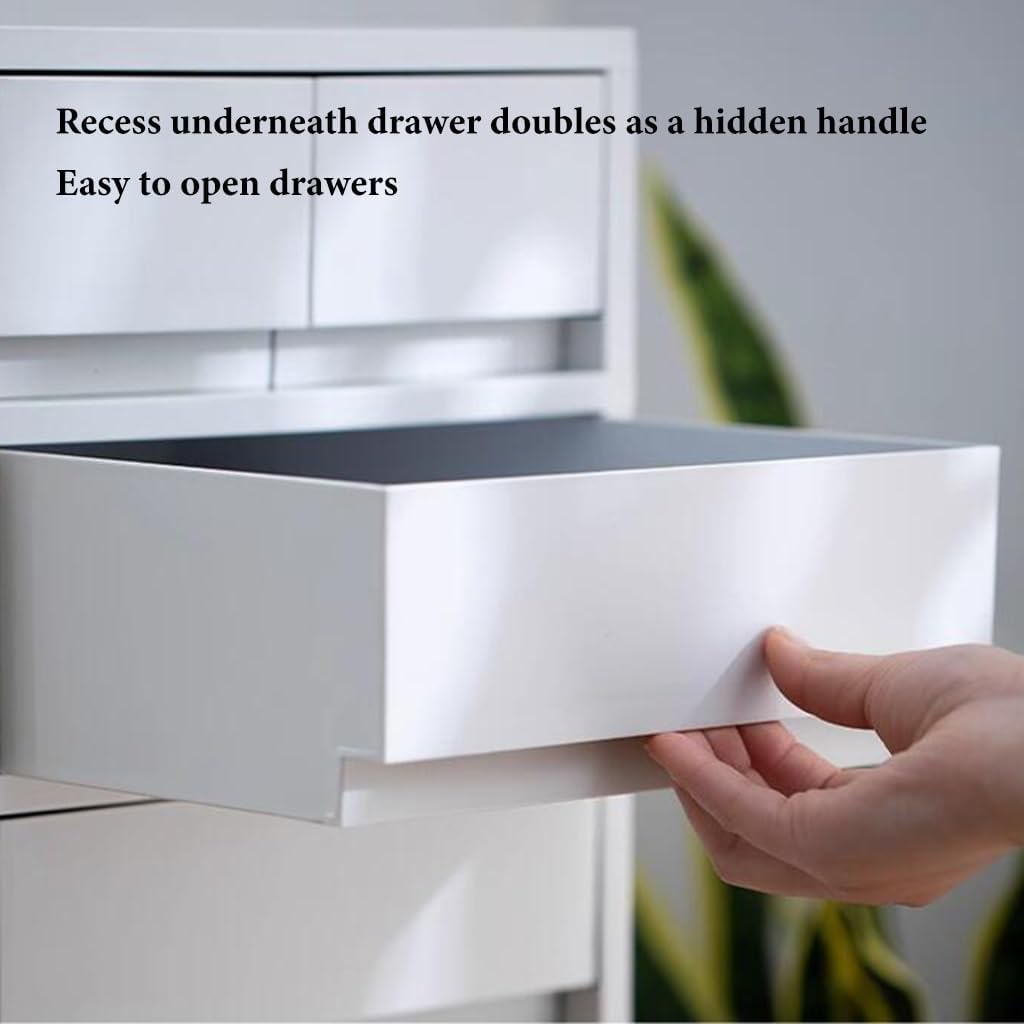 White Rolling Filing Cabinet with Caster Wheels 4 Drawer Vertical Storagefor Home Office & Bedroom Mobile Storage Solution for Documents & Supplies,/White-4 Drawers