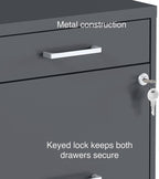 staples 3-drawer vertical file cabinet, letter size, lockable on a desk or shelf