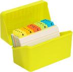 H4D 3x5 Index Card Holder with 100 Heavyweight Ruled Index Cards and 25 Plastic by H4D