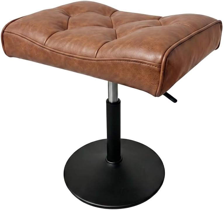 LUE BONA Adjustable Office Foot Rest Under Desk, Vanity Saddle Stool, Brown