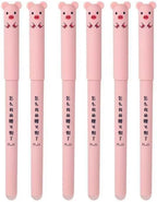 Piaogui 6pcs 0.5mm Erasable Gel Pens, Kawaii Cute Bear Pig Erasable Gel Pen Set by Unknown