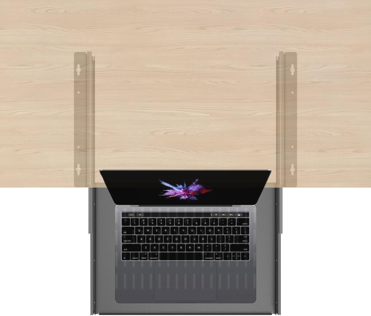 Sliding Under Desk Laptop Mount Shelf with Air Vents, 16" W