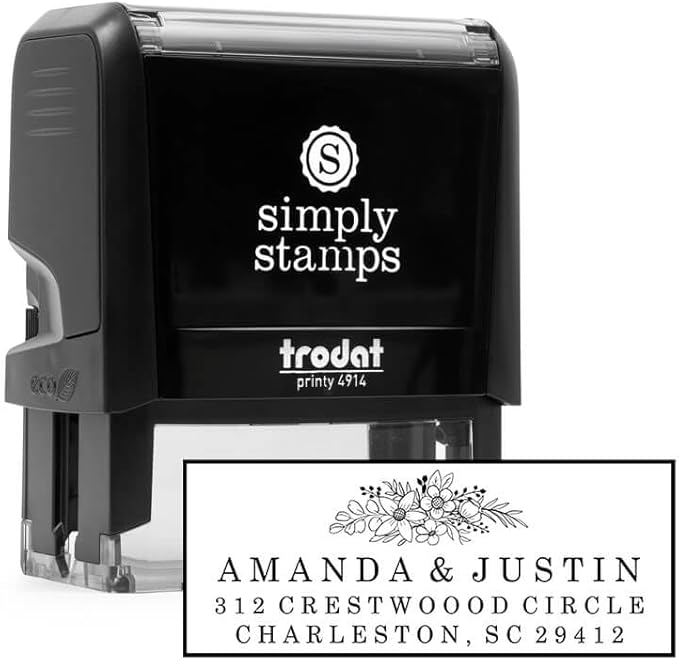 Custom Floral Address Stamp | Choose from 12 Designs | Multiple Ink Color by 904Custom