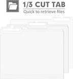 File Folder, PANDRI 120 Pack File Folder, 1/3 Cut Tab, Letter Size, Filing - Image 4