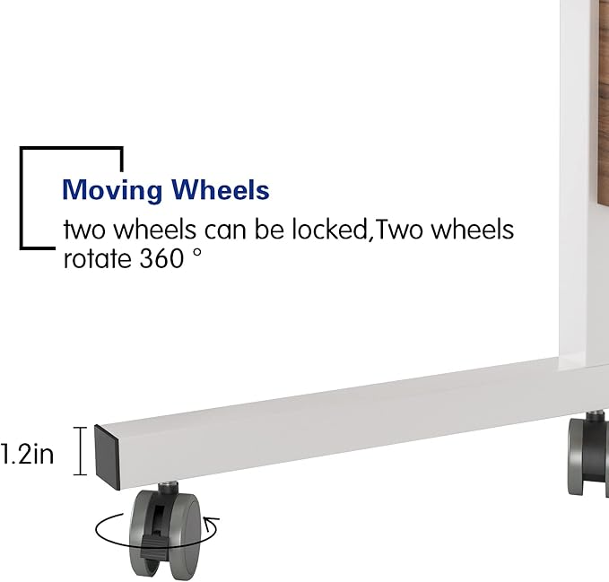 Rolling Laptop Desk Stand Up Desk Adjustable Mobile Laptop Desk, DlandHome 23.6 - Image 7