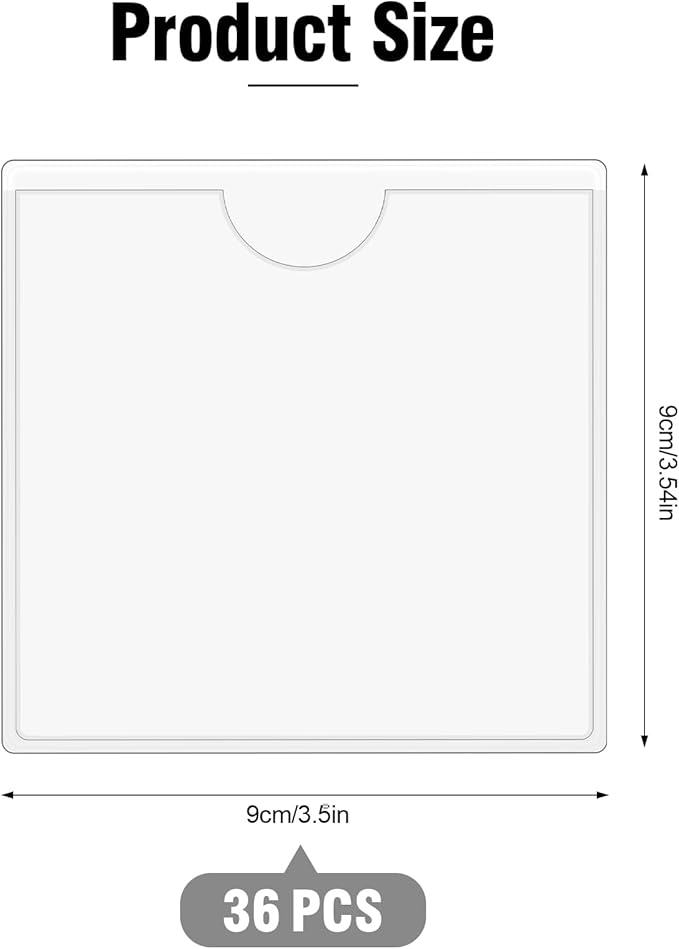 36 Pack Adhesive 3.5" x 3.5" Index Card Pockets - Image 2