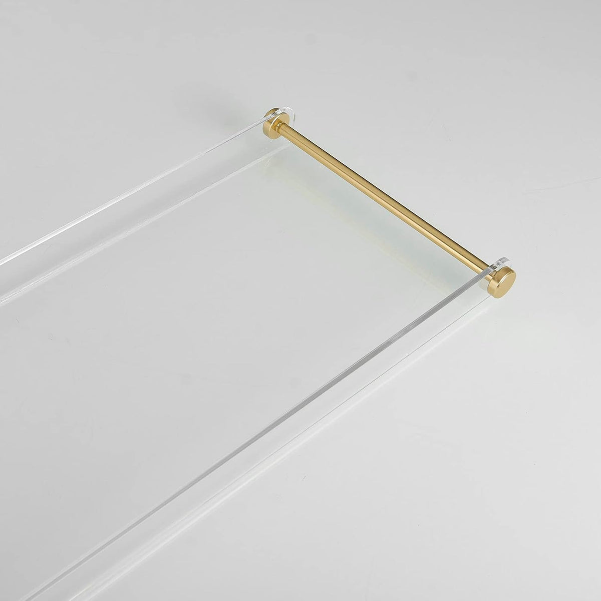 Beelee Clear Acrylic Bathtub Tray, Gold Rail Waterproof Tub Caddy Accessory