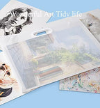 plastic art portfolio, large art portfolio with handles,waterproof on a desk or shelf