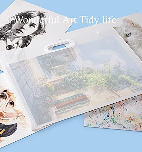 plastic art portfolio, large art portfolio with handles,waterproof on a desk or shelf
