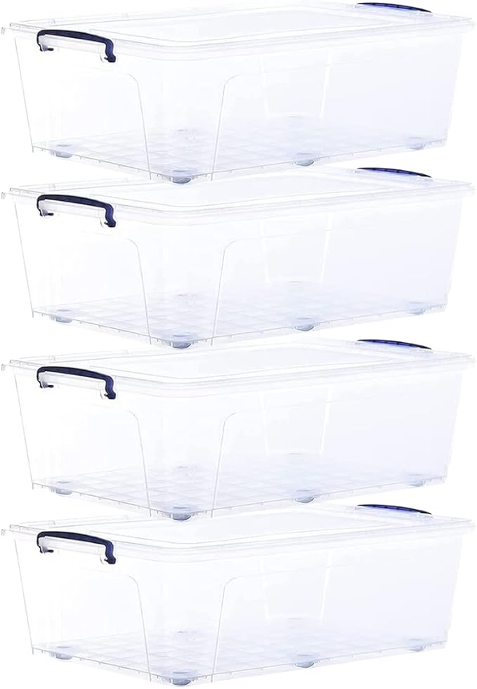 Superio Storage Bins with Lids, Stackable Totes, BPA Free, Odor Free, Organizer by Superio