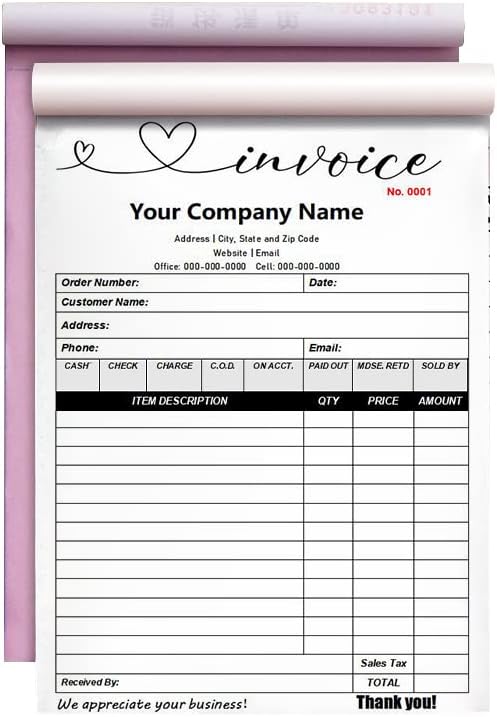 Custom Carbonless Sales Invoice Form Books by Unknown