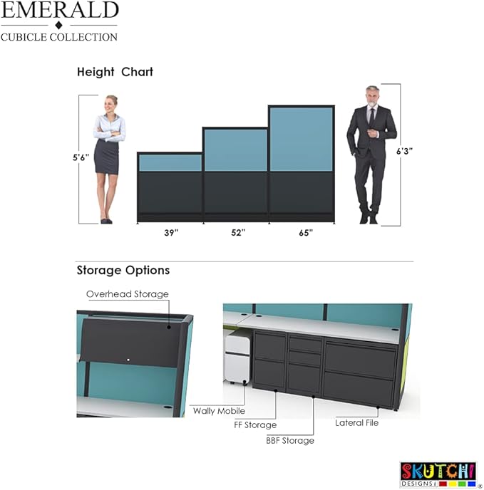 2 Person Workstation Wall Partition | Powered Cubicle Workstations | Privacy - Image 5