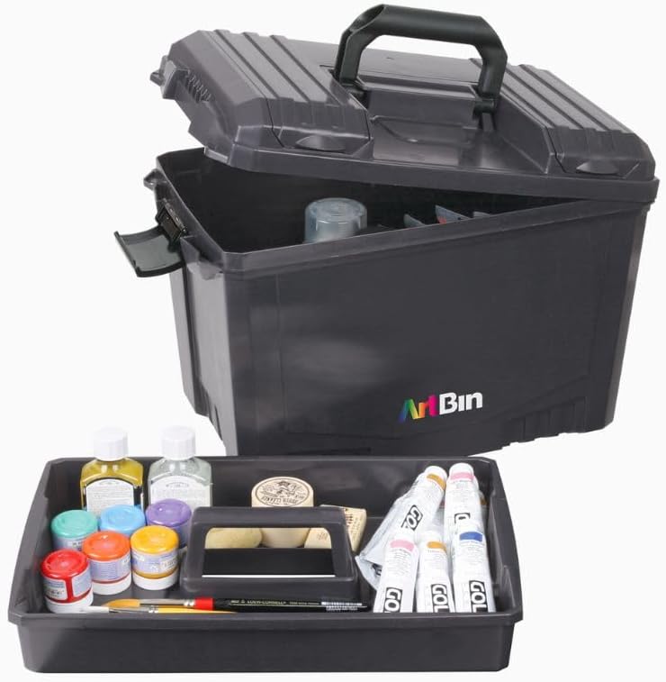 artbin sidekick xl carrying case with handle, black, main product view