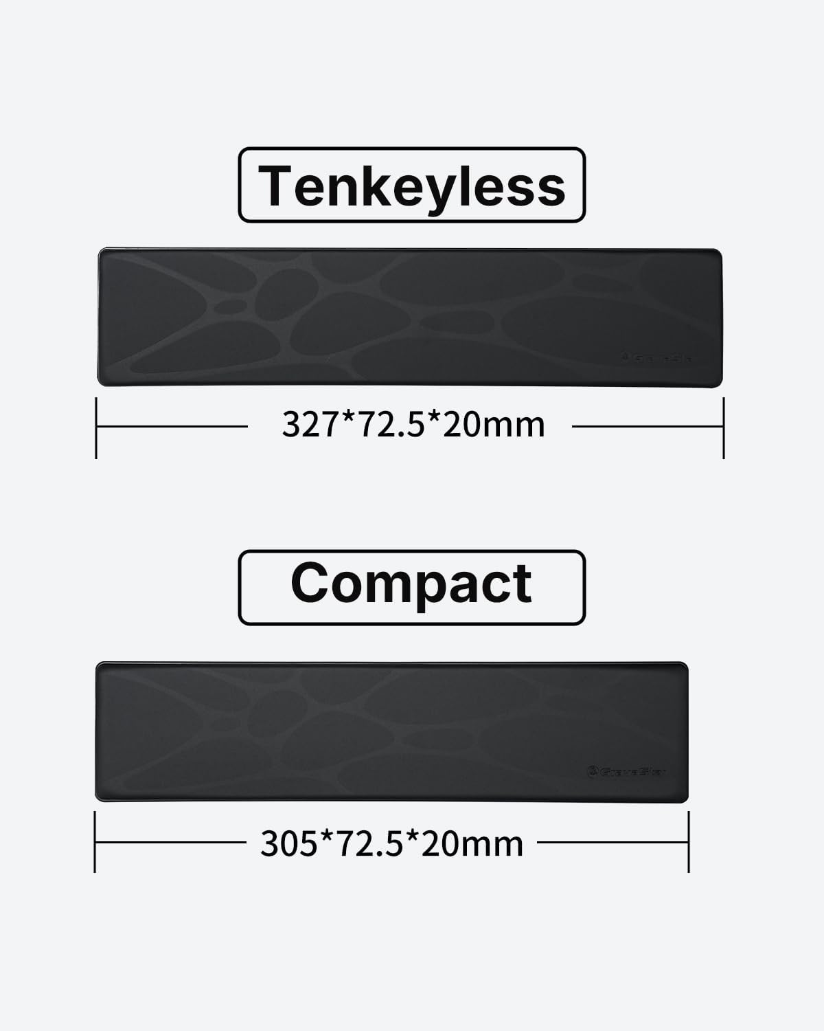 GravaStar 60% Keyboard Wrist Rest Pad, 32.7 * 72.5 * 20mm / 12.9 * 2.85 * 0.79 inch, Compatible Mercury V60 Series and Other 60% Keyboards - Black