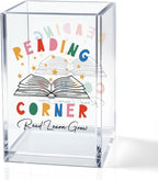 QYUVK Reading Corner Acrylic Cosmetic Holder, Crown Clear Makeup Brush Holder by QYUVK