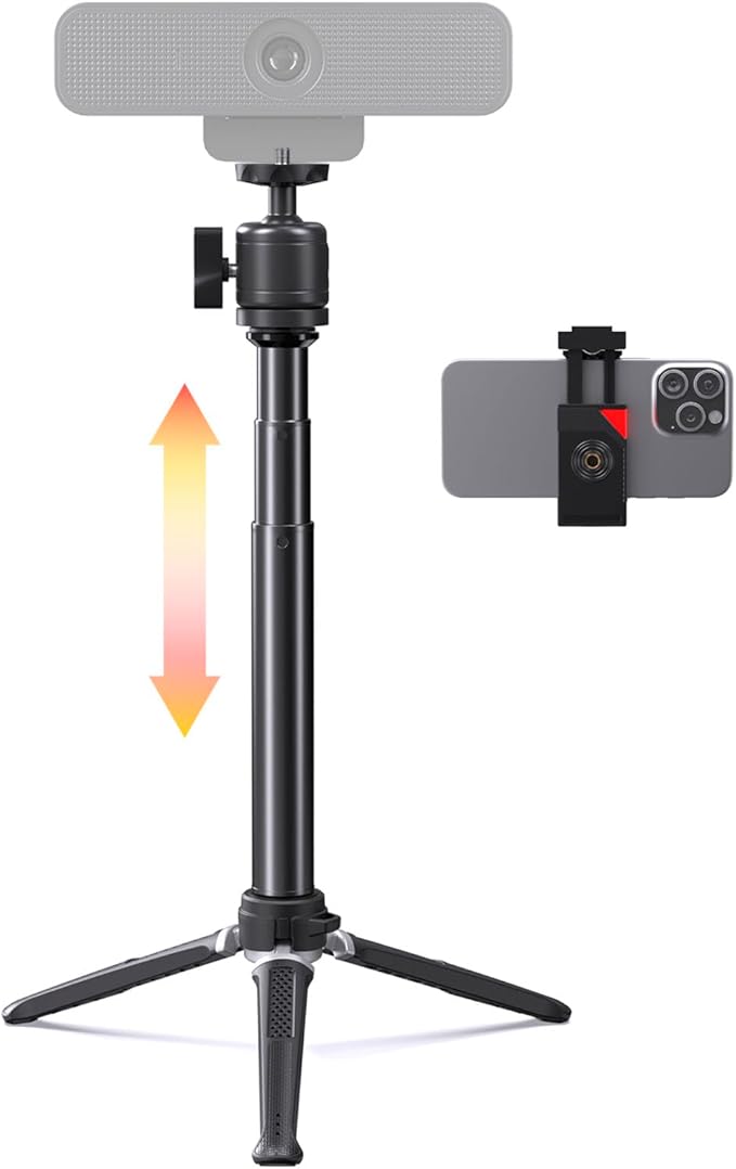 Webcam Tripod Stand for Desk, 3 Level Extendable Camera Tripod Mount for - Image 7