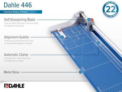 Dahle 446 Premium Rotary Trimmer, 36" Cut Length, 25 Sheet Capacity, Sel...