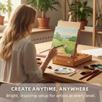 falling in art 27 pcs beechwood tabletop easel, close-up detail