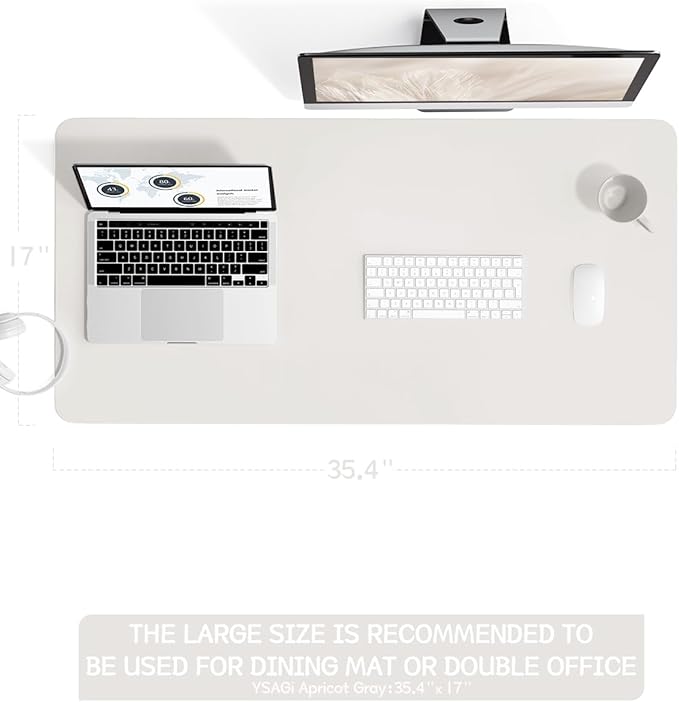 YSAGi Non-Slip Leather Desk Pad L Size, Waterproof Laptop Computer Desk - Image 7