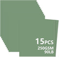15 Sheets Sage Green Cardstock 12"x12", 250gsm/90lb Heavyweight Cover Cardstock by Bazyrock