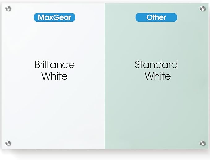 MaxGear Glass Whiteboard Tempered Magnetic Dry Erase Board 48 x 36 Inch Ultra - Image 2