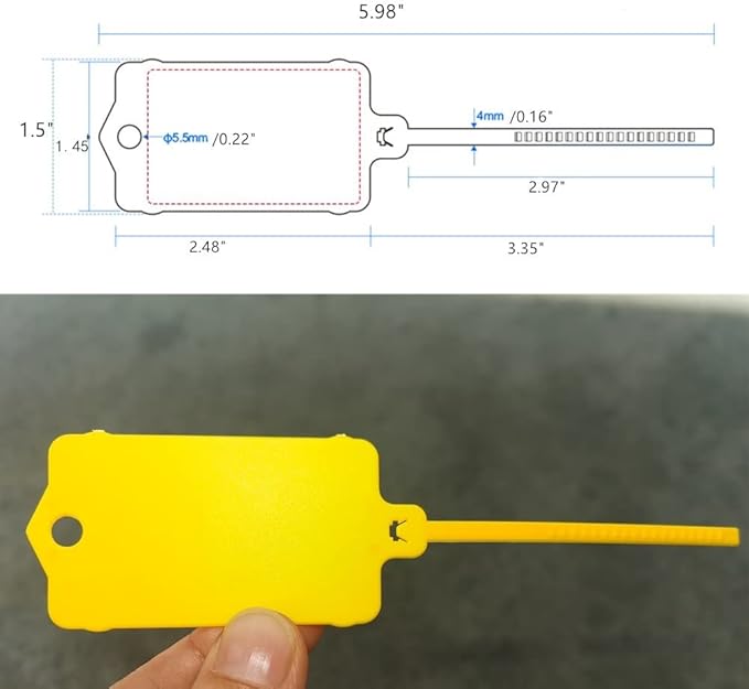 100pcs Reusable Blank Plastic Tags Ties Key Tags 1.45"*2.48" Serrated Tension - Image 2