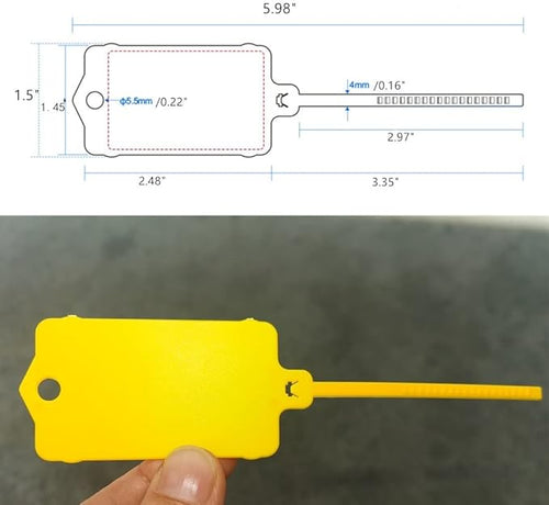 100pcs Reusable Blank Plastic Tags Ties Key Tags 1.45"*2.48" Serrated Tension - Image 2