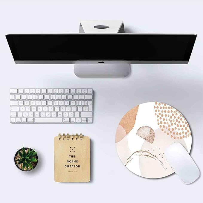 IMAYONDIA Round Abstract Mouse Pad, Circular Luxury Mouse Pad - Image 6