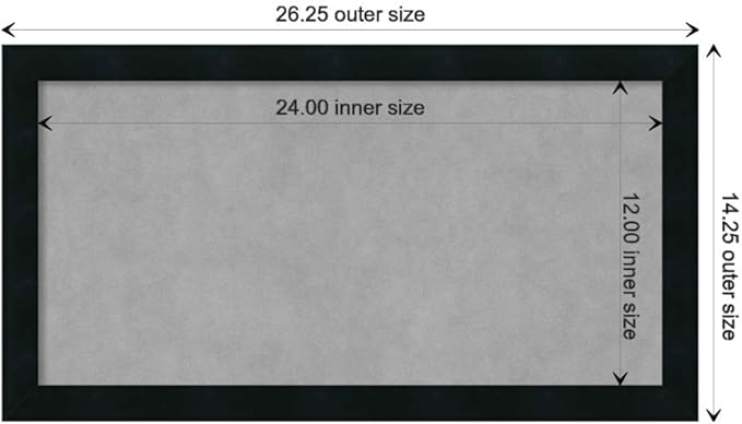 Amanti Art Black Framed Magnetic Board 14x26 Small Vision Board - Image 4