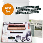 faber-castell try it box: dry mediums - 17 shown in use