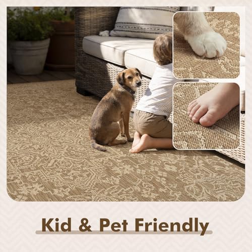 montvoo-2x6 ft indoor outdoor runner rugs for entryway, front angle view