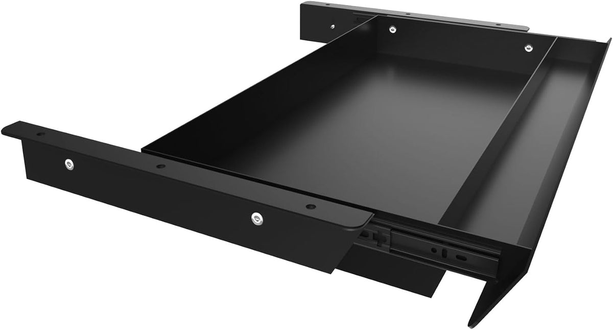 Large Under Desk Mounted Sliding Drawer with Pencil Tray and 60 Degree Tilt P...