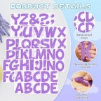 Large Letter Stickers Glitter,264 Pcs Bulletin Board Letter 2.5Inch(Purple) | 24 Sheets,Alphabet Stickers,Vinyl,Self Adhesive, Letters for Poster Board,Display,Mailbox,Crafts,Office,Home,Classroom Decor
