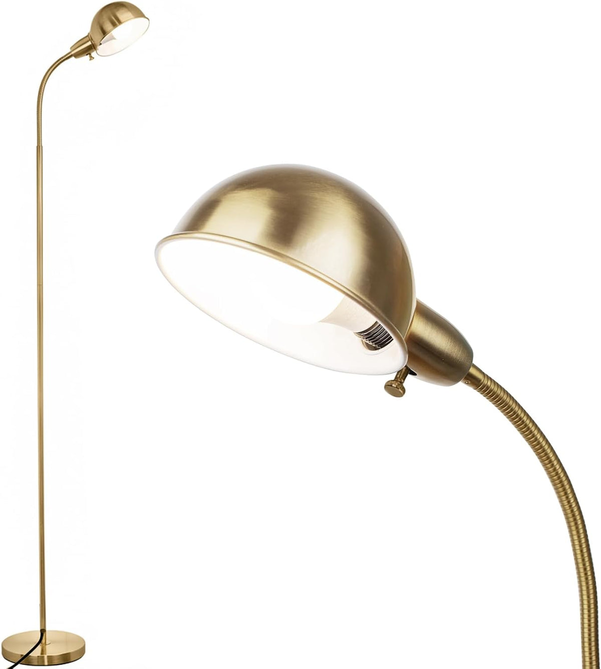 LALISU Modern Metal Reading Standing Floor Lamp with Rotatable Shade, Gold