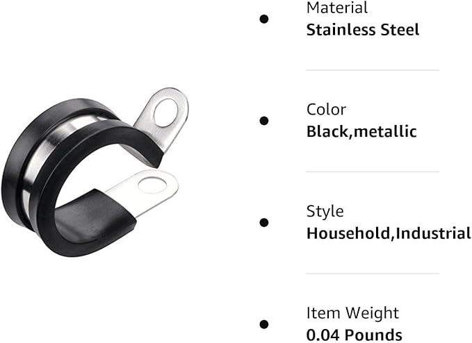 LOKMAN 20 Pack 1/2 Inch Stainless Steel Cable Clamp, Rubber Cushioned Insulated - Image 8