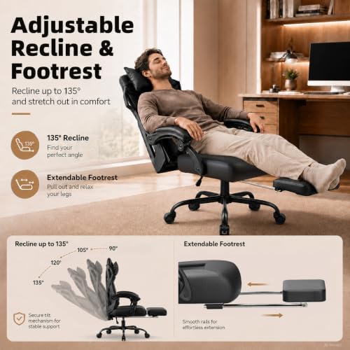 GTPLAYER Gaming Chair, Computer Chair with Mesh Back, Ergonomic Gaming Chair ...