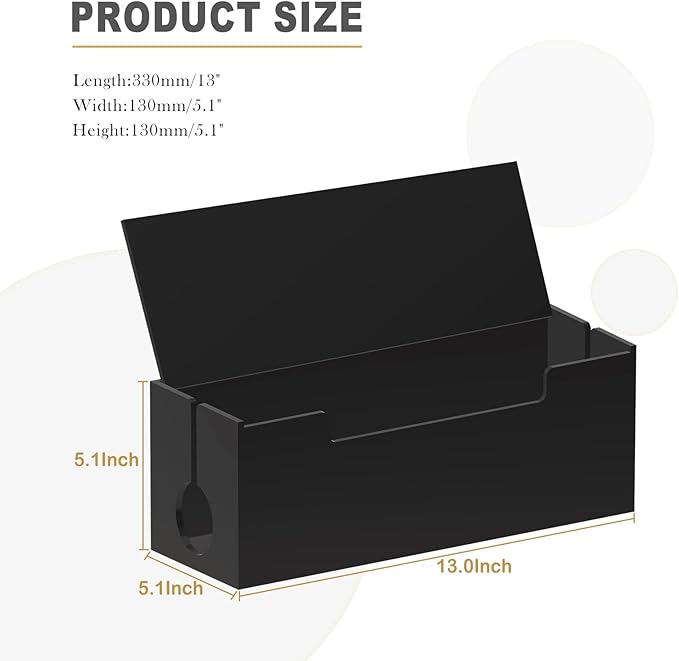 Cable Management Box, 2 Open Slots Cords Hider Box, Under Desk Power Strip - Image 3