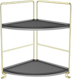 JANUS LiANG 2-Tier Spice Rack Corner Storage Shelf Makeup Organizer Stackable - Image 5