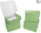 PHAREGE 12x9x4 inch Gift Shipping Boxes Bulk 6 Pack Green, Tab Lock Tuck Top by PHAREGE