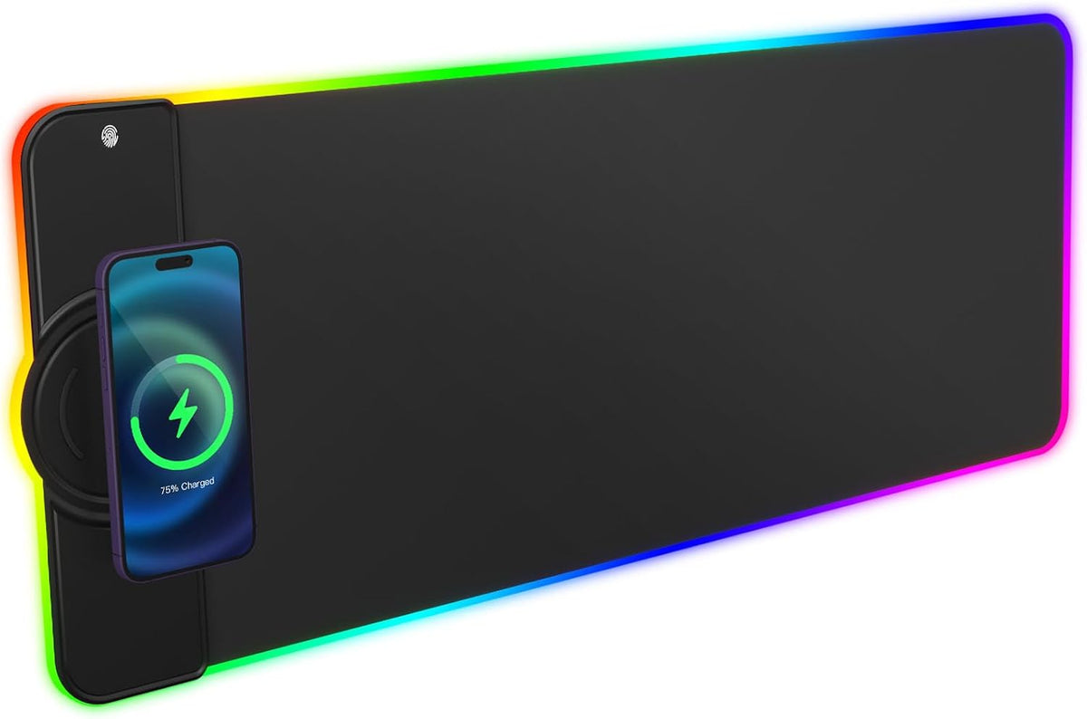 Charging RGB Gaming Mouse Pad - Wireless 15W Mousepad LED Extra Large Mouse M...
