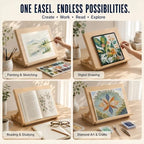 12.5"x16.5" foldable beechwood tabletop painting easel, package contents