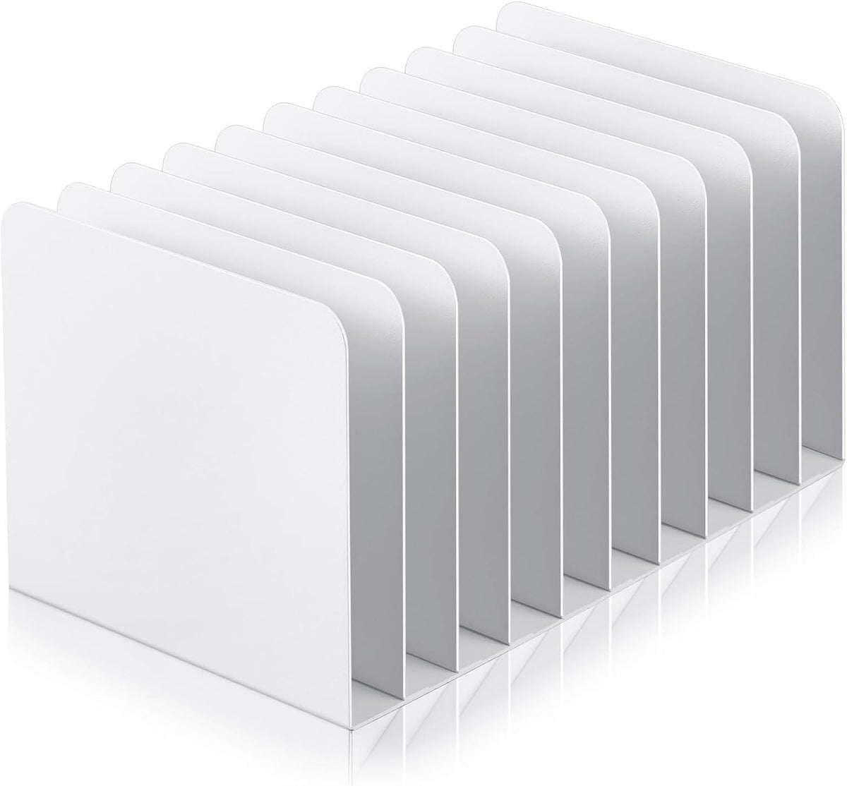 Suzile Metal Desktop File Organizer, 10 Compartment, Vertical File Sorter