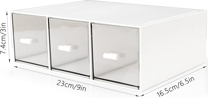 Desk Drawer Organizer, Stackable Storage Drawers, Plastic Compact Desk Storage - Image 3