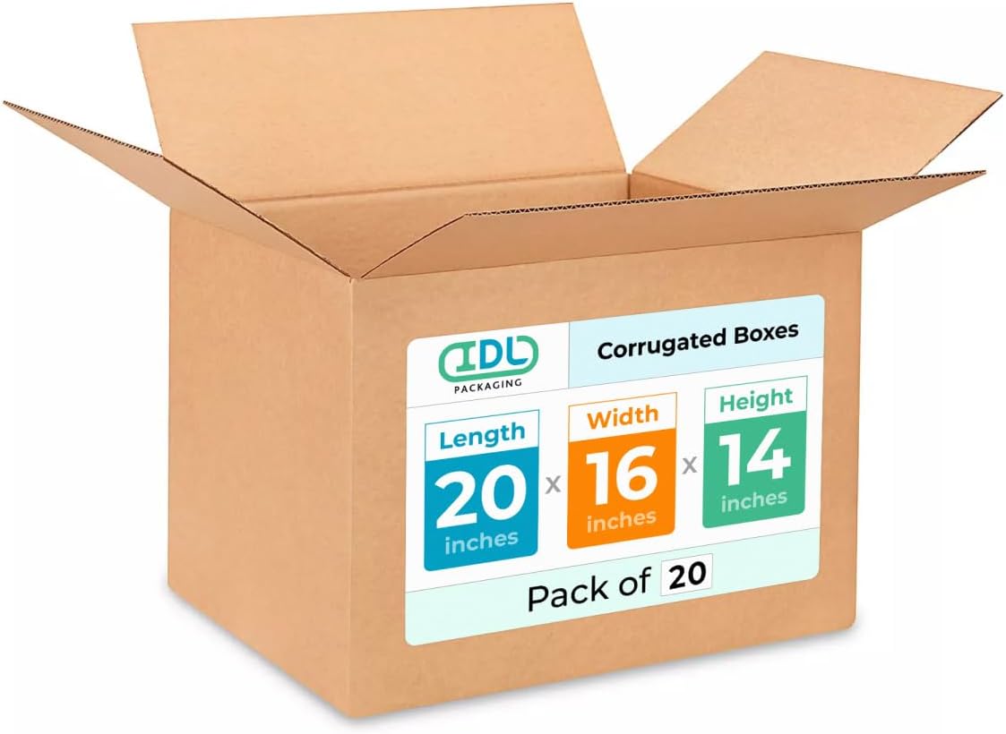 Large Shipping & Moving Boxes 20"L x 16"W x 14"H