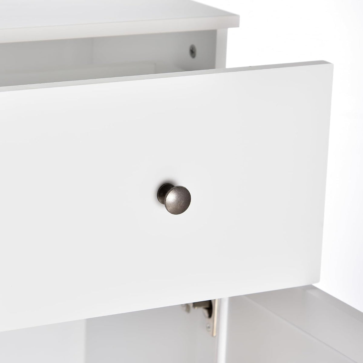 kleankin Short Bathroom Storage Cabinet with Adjustable Shelf, White