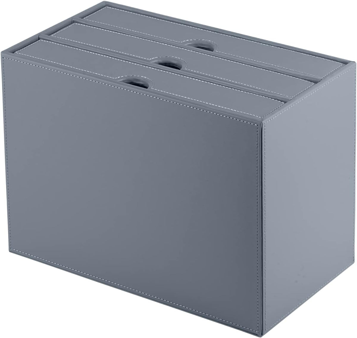 PU Leather Desk Organizer with 3 Drawers,Executive Office Supplies Desktop Fi...